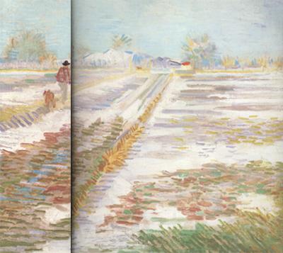 Vincent Van Gogh Landscape with Snow (nn04) France oil painting art